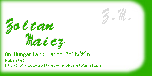 zoltan maicz business card